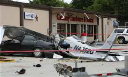 Bizzare Accident as Plane Lands in Car Parking Lot outside Shopping Mall - Photos Inside