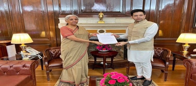 आप सांसद राघव चड्ढा ने वित्त मंत्री निर्मला सीतारमण से की मुलाकात
