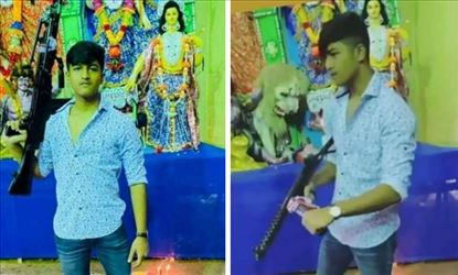 কার্বাইন হাতে ত্রিপুরার মুখ্যমন্ত্রী বিপ্লব দেবের ছেলের ছবি ভাইরাল, বিতর্ক শুরু