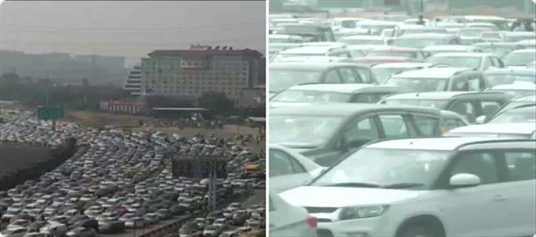 Watch: Bharat Bandh Lead 1.5 km Traffic Jam!