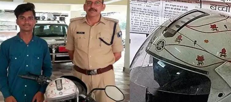 వాట్ ఏ టాలెంట్..ఇలాంటి హెల్మెట్ తో చోరీలు జరగవట..