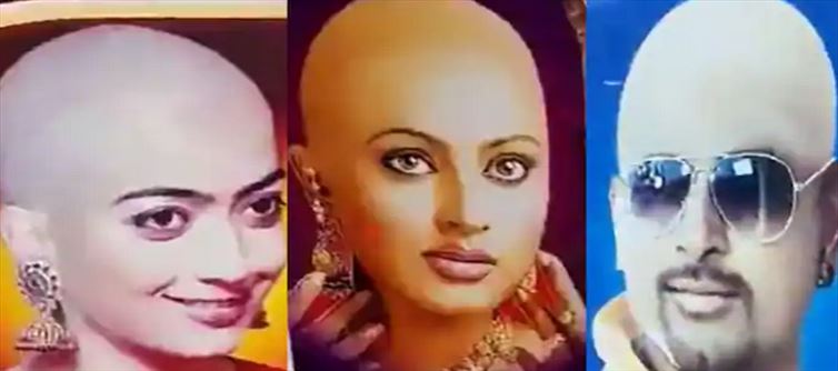 Barber shaves the actors' and actresses' heads!!?