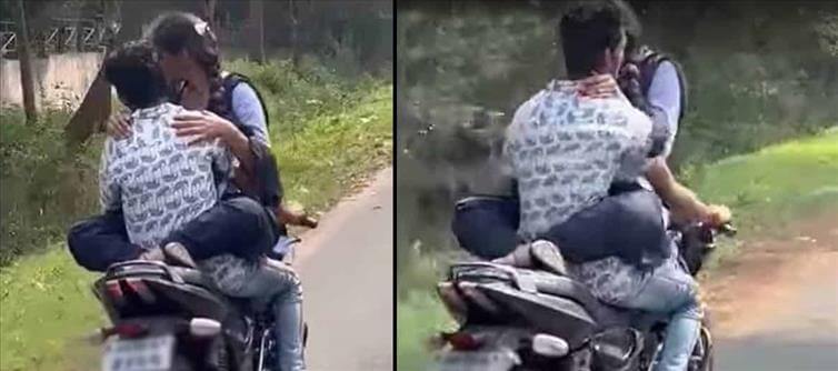Lovers Go For An Ugly Bike Ride On Vizag Roads - VIDEO