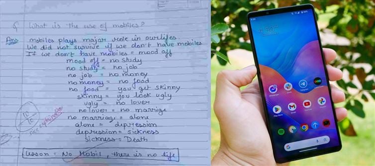 'నో మొబైల్ నో లైఫ్' స్టూడెంట్ ఆన్సర్ కి టీచర్ ఫిదా.. ఏకంగా పదికి పది మార్కులు..!!