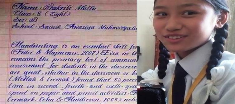 This girl has the best Handwriting in the World!!!